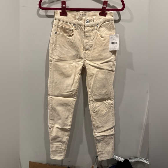 Free People Cream Jeans - Picture 1 of 4